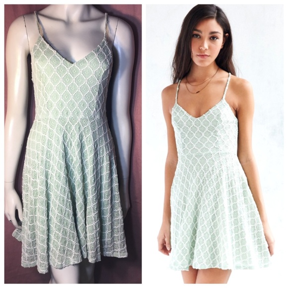 Kimchi Blue Diamond Mint Lace Crochet Dress - Picture 2 of 8